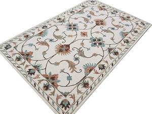 Tapis en laine design fait à la main de haute qualité motif floral de luxe lavable pour le salon de la maison - Product Image 2