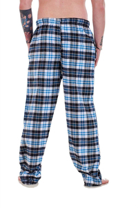 Pantalon de pyjama personnalisé en flanelle polyester/coton pour hommes, taille haute brossée, fermeture à cordon respirant, coupe régulière - Product Image 6