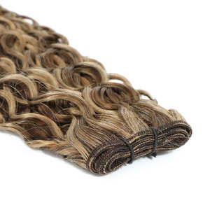 ผมต่อแบบเวฟ Jerry Curly รุ่นใหม่ 3B # 8/22 สีน้ำตาลอบเชยและสีบลอนด์แซนดี้ ความยาวยืดแล้ว 8-28 นิ้ว - Product Image 4