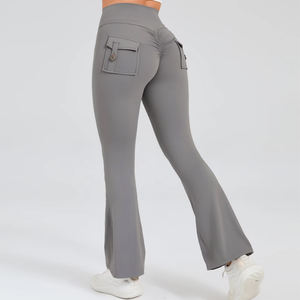 2025 nuevas mujeres 4 vías estiramiento cintura alta Control de barriga entrenamiento Flare Leggings de talla grande pantalones de Yoga levantamiento de glúteos - Product Image 3