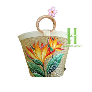 HNH Craft Vietnam's Boho Style <b>Rectangle</b> Seagrass Straw Tote Handbag Fashionable Summer Beach Bag Trendy Storage <b>Bin</b> - Product Image 2