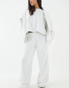 Conjunto Deportivo Informal para Mujer, Estilo Formal, Colección de Invierno, Sudadera con Cierre de Botones y Pantalones de Pierna Recta - Product Image 5