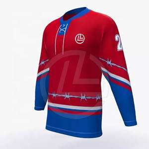 Maillots de hockey sur glace personnalisés, coupe ample, respirants, impression par transfert thermique, 100% polyester, uniformes - Product Image 3