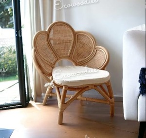 Silla Kursi de Color Natural con forma de flor de ratán de alta calidad de caña de bambú de diseño moderno para restaurante, balcón, jardín, sala de estar - Product Image 4