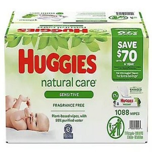 ผ้าเช็ดทําความสะอาดเด็กแบบไวต่อการดูแลจากธรรมชาติที่ไม่มีกลิ่น Huggies 1,088 กะรัต - Product Image 3