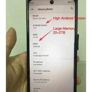 Smartphone S26 Ultra 5G 22GB+2TB Dual SIM Fotocamera 108MP Batteria 8000mAh Display FHD 144Hz - Product Image 2