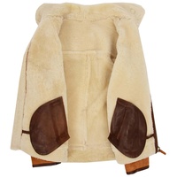 Nouveau blouson B3 en cuir shearling marron style bombardier pour hommes veste d'hiver chaude en fausse fourrure traitée