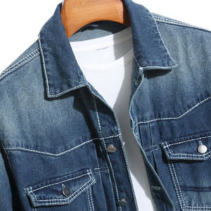 Veste en jean pour homme, délavée, décontractée, chaude pour l'hiver, coupe ample, grande taille, vêtement d'extérieur, vente en gros et personnalisation de veste en jean pour homme - Product Image 3