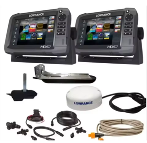 Transducteur de montage sur tableau arrière Lowrance CUSTOM Carbon 3-en-1 de qualité supérieure, neuf, avec sonar à imagerie active 200 kHz/125 kHz - Product Image 1