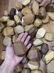 High Quality Tumi Ishi Wooden Rock Stacking Toy Montessori Balance <b>Blocks</b> for Kids Handcrafted Design Blue Lotus Ms.Cherish - Product Image 4