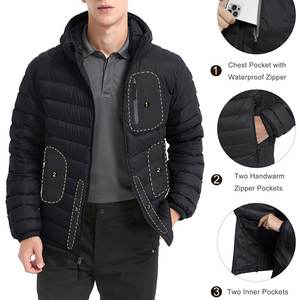 Chaqueta Acolchada Impermeable Ultra Cálida para Hombre, Chaqueta de Invierno con Capucha y Cremallera Completa, Transpirable, de Poliéster, para Hombre, al por Mayor - Product Image 2