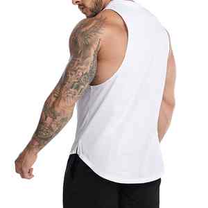 Débardeur de sport pour homme, vêtements de sport d'été, logo personnalisé, couleur personnalisée, débardeur blanc uni pour homme, débardeur musculaire pour homme - Product Image 5