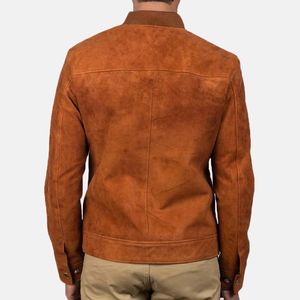 Veste bomber décontractée pour homme en similicuir suédé, doublure polyester, style vintage délavé à l'acide, sur mesure, haute qualité, collection 2026 - Product Image 3