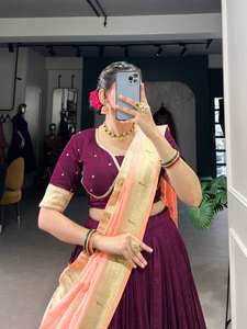 Maroon Designer party wear Bordado Trabajo Navratri Especial Lehengas Choli Para mujeres Chaniya Choli Para dama de honor - Product Image 6