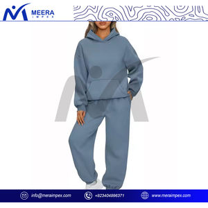 Conjunto de chándal de mujer personalizado al por mayor, chaqueta cómoda con cremallera y pantalones de Jogger para gimnasio, correr, fitness y ropa informal diaria - Product Image 2