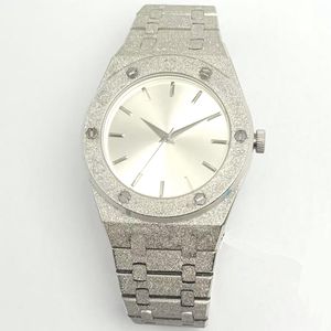 <span class=keywords><strong>Montre</strong></span> en acier inoxydable, boîtier en acier inoxydable argenté givré, cadran brossé effet soleil, <span class=keywords><strong>bracelet</strong></span> <span class=keywords><strong>intégré</strong></span>, <span class=keywords><strong>montre</strong></span>-<span class=keywords><strong>bracelet</strong></span> à quartz pour homme 2025 - Product Image 4