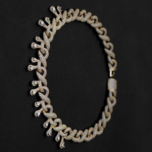 Moissanite Baguette cadena cubana plateado VVS diamante colgante collar helado cadena cubana Hip Hop joyería - Product Image 5