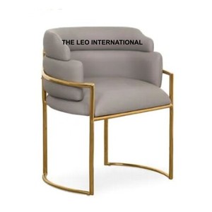 เก้าอี้ออตโตมันสไตล์อเมริกันโมเดิร์นสำหรับห้องนั่งเล่น วัสดุเหล็กและผ้า ให้ความรู้สึกสบายมาก - Product Image 5