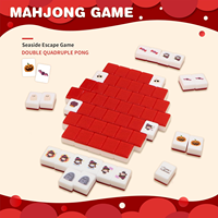 Jeu de Mahjong Escape en Bord de Mer personnalisable pour le festival de Noël, tuiles TK de 38 mm, 65 tuiles
