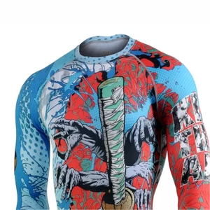 Hommes MMA Rash Guard Logo personnalisé Grappling Jiu Jitsu Bjj Rash Guard avec caractéristiques personnalisées - Product Image 3