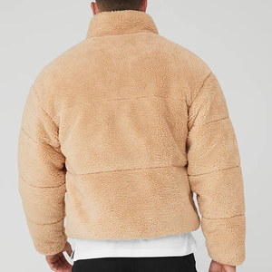 Chaqueta de lana de Sherpa personalizada para hombre al por mayor, chaquetas de lana con cremallera de invierno con cuello levantado y logotipo personalizado para hombre - Product Image 6