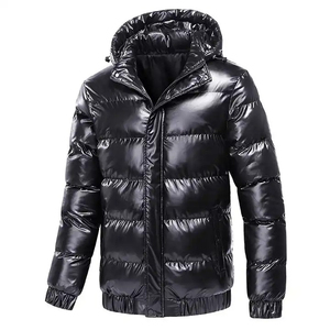 <b>Men's</b> High Quality Winter Quilted Breathable Windproof <b>Jacket</b> with Zipper Polyester Material Plus Size for Warmth - Product Image 5