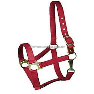 Triple Layer <b>Thick</b> Nylon Halter with Durable Stitching & High Quality Hardware in Three Variant Colors Nylon Horse Racing Halter - Product Image 6