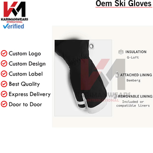 Gants de ski en cuir haut de gamme, durables, design à 5 doigts, pour le ski, le snowboard, les aventures en alpinisme en haute altitude - Product Image 6