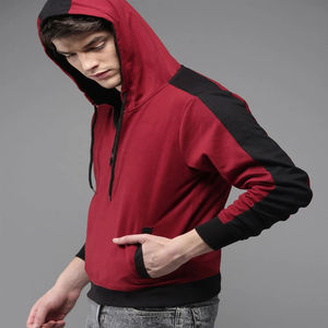 Nouveaux sweats à capuche zippés sur le côté pour hommes, hiver 2025, personnalisés, 100% coton, polaire, demi-zip, sweats à capuche zippés sur le côté - Product Image 2