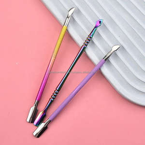 Empujador de Cutículas de Acero Inoxidable de Doble Cabeza con Logotipo Personalizado, Removedor de Piel Muerta, para Manicura y Pedicura, Reutilizable, Metálico - Product Image 2