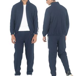 Conjunto Deportivo de 2 Piezas para Hombre, Chaqueta Cortavientos de Nailon, Ligero, Informal, para Correr, con Cremallera Completa y Franjas Laterales - Product Image 1