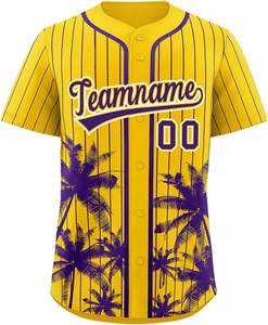 Vêtements de sport en sergé à sublimation personnalisée maillot de softball respirant bouton de baseball logo de numéro d'uniforme d'équipe brodé rapidement - Product Image 6