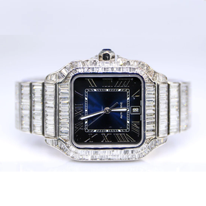 Montres Moissanite tendance en alliage de quartz carré de luxe en gros | Testeur de diamant présidentiel squelette glacé unisexe VVS - Product Image 5