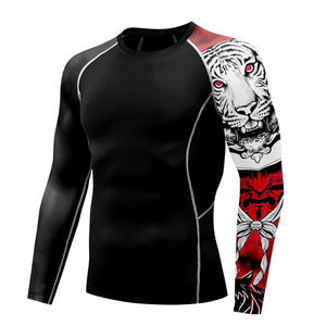 เสื้อแขนยาวใส่ได้ทั้งชายและหญิงแห้งเร็ว Jitsu MMA rash GUARD เสื้อเชิ้ตพิมพ์ลายดิจิตอลสำหรับออกกำลังกาย - Product Image 5