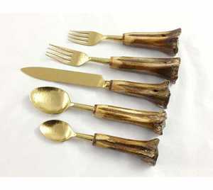 Thép không gỉ mới nhất thiết kế dao kéo muỗng nĩa dao đồ dùng thiết lập của 5 cái cho đồ ăn sử dụng nhà khách sạn & nhà hàng bảng - Product Image 4