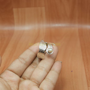 Anillo de Plata de Ley 925 con Perla Natural de Agua Dulce, Anillo Ajustable, Anillo Martillado, Joyería, Regalo para Ella - Product Image 2