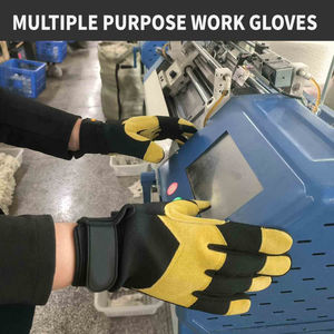 Vente en gros de gants de maréchal-ferrant d'hiver en cuir fendu, doigts renforcés, vêtements de travail de protection écologiques et personnalisables pour écran tactile - Product Image 6