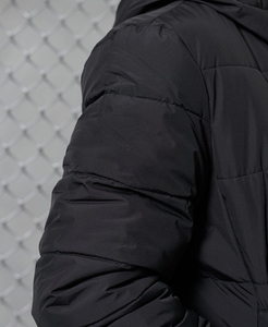 Veste matelassée en toile imperméable d'hiver de haute qualité avec logo personnalisé, col montant rembourré, pour homme avec capuche - Product Image 4