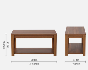 Table basse moderne en bois avec étagère de rangement pour le salon - Product Image 3
