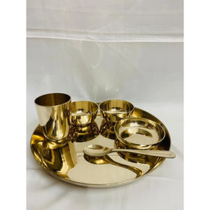 Hammered Texture Superior Quality Metal Made Copper Antique Finished Round Shape Serving <b>Tray</b> And Bowls In Impressive Price - Product Image 6