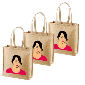 Sacs fourre-tout en jute Sac d'épicerie Sac fourre-tout pliable réutilisable fabriqué en Inde Bengale occidental - Product Image 4