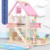 Nouveau kit de maison de poupée miniature bricolage en bois Mini jeu semblant ensemble maison de poupée avec accessoires de meubles