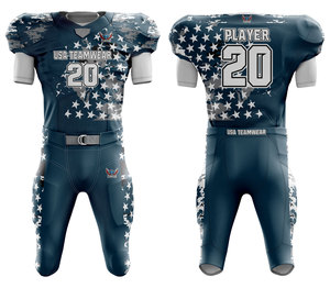 Elegantes camisetas de uniformes de fútbol americano cómodas y transpirables con patrón de números impresos disponibles en tallas grandes para jugadores - Product Image 6