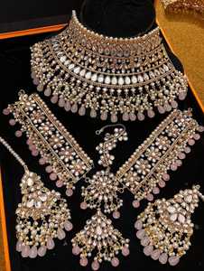 Última nueva boda alta chapado en oro fiesta desgaste Kundan joyería Kundan Collar corto estilo chapado en oro moda para mujeres - Product Image 3