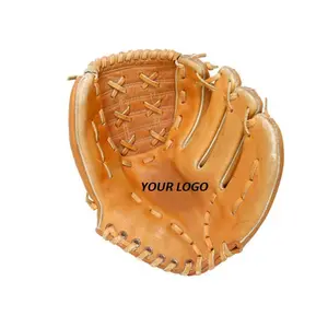 कैच के लिए चमड़े का भूरे रंग का मिट्ट बेसबॉल कीपर, पकड़ने के लिए खाली हाथ