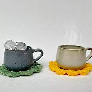 Dessous de verre en macramé respectueux de la terre du fabricant de confiance avec appel fait à la main et corps rond tissé adapté aux amateurs d'éco - Product Image 3