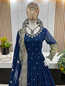 New Designer Party Wear Beautiful <b>Fancy</b> Digital Simple Gown with Dupatta High Quality Dresses Premium Fabric Dress - Product Image 2