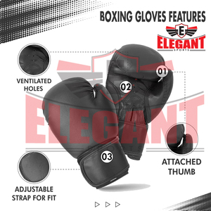 Gants de boxe d'entraînement pour adultes en cuir PU de la plus haute qualité couleur unie élégante pour les sports et les arts martiaux - Product Image 6