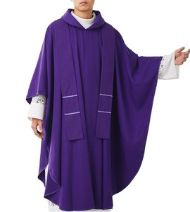 2025 dernier imprimé coton ethnique chasuble robe vêtements personnalisé OEM conception longue robe église haute qualité Robes unisexe - Product Image 3