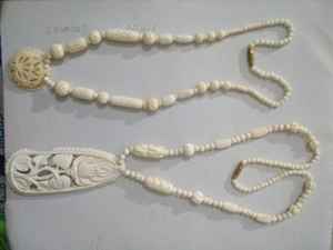 สร้อยคอทำจากลูกปัดกระดูกแกะสลักด้วยมือ ประดับมุก สำหรับนักออกแบบเครื่องประดับแฟชั่นและร้านขายอุปกรณ์เสริมเพื่อการขายต่อ - Product Image 3